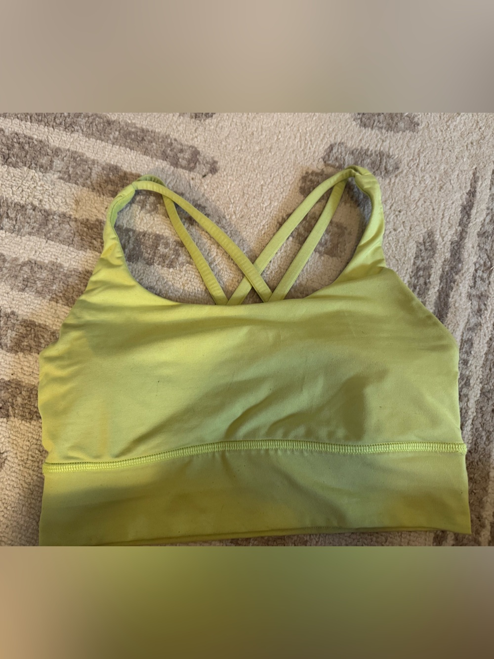 Lululemon Neon Yellow Strappy Sports Bra
